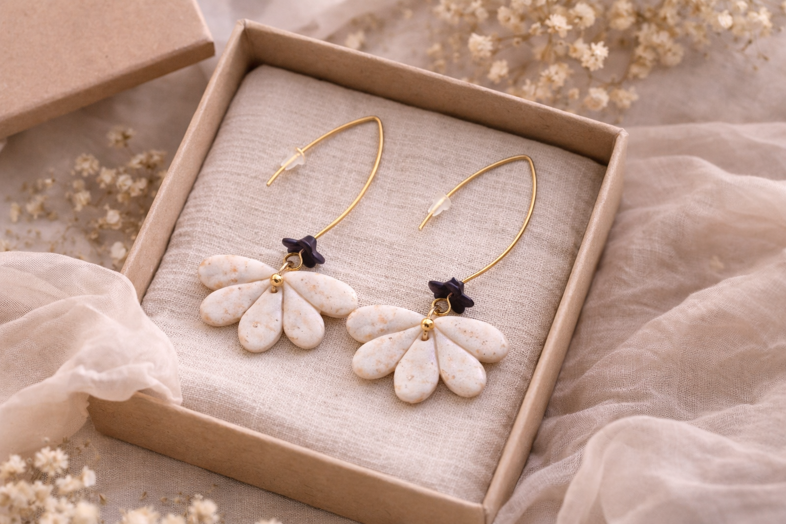 Boucles d’oreilles – Pétales & Ombre